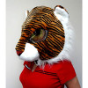Cabeça Capacete Máscara Tigre Pelúcia Luxo Cabeça Capacete Máscara Tigre Pelúcia Luxo