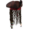 Chapéu com Tranças Jack Sparrow Clássico Luxo