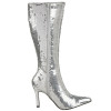 Bota Lantejoula Prateada Luxo Sexy