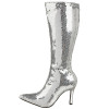Bota Lantejoula Prateada Luxo Sexy