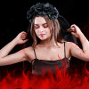 Tiara Flores Caveira Mexicana Adulto Luxo Preto Tiara Flores Caveira Mexicana Adulto Luxo Preto