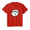 Camiseta Dr. Seuss Thing 1 Infantil Luxo Camiseta Dr. Seuss Thing 1 Adulto Luxo
