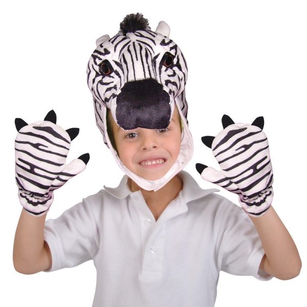 Máscara e Luvas de Zebra Máscara e Luvas de Zebra