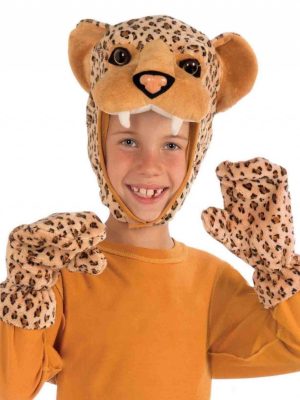Máscara e Luvas Leopardo