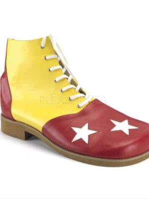 Sapato de Palhaço Amarelo e Vermelho com Estrela Sapato de Palhaço Amarelo e Vermelho com Estrela