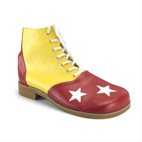 Sapato de Palhaço Amarelo e Vermelho com Estrela Sapato de Palhaço Amarelo e Vermelho com Estrela