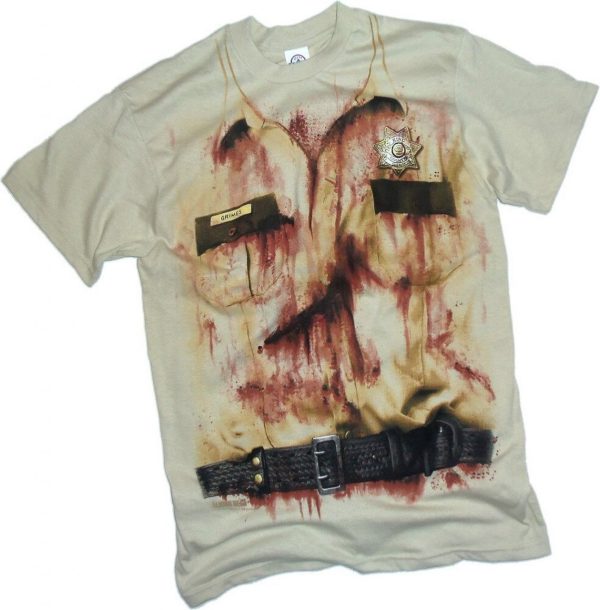 Camiseta Walking Dead Rick Grimes Sheriff Adulto Camiseta Walking Dead Rick Grimes Sheriff Adulto