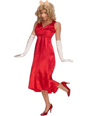 Fantasia Adulto Muppets Vila Sésamo Miss Piggy Luxo Fantasia Adulto Muppets Vila Sésamo Miss Piggy Luxo