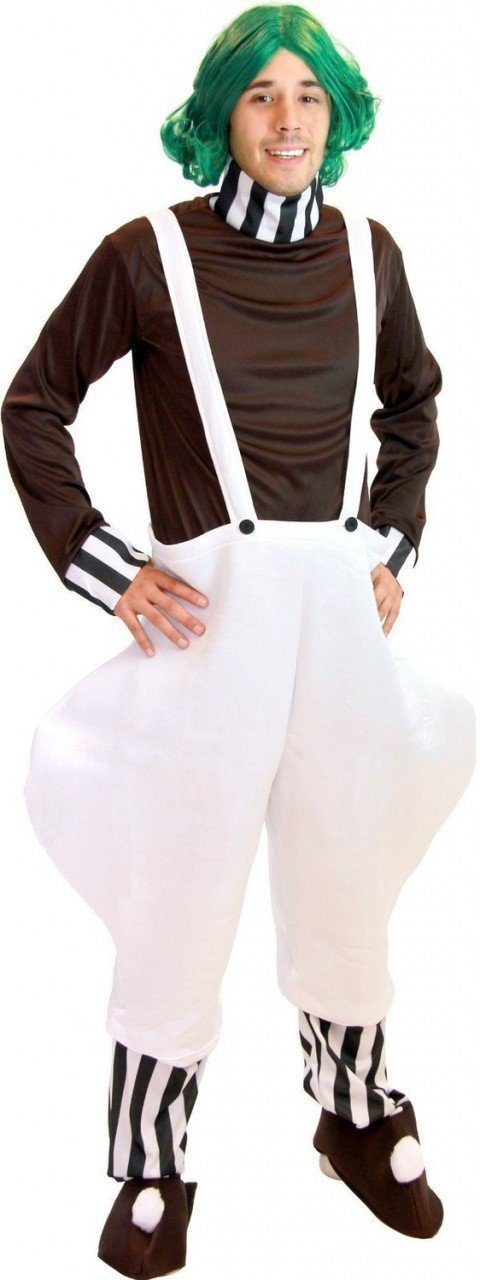 Fantasia Anões Oompa Loopas Fabrica de Chocolate Adulto Luxo