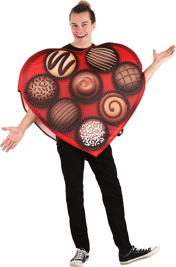 Fantasia Coração Caixa de Chocolate Luxo Adulto