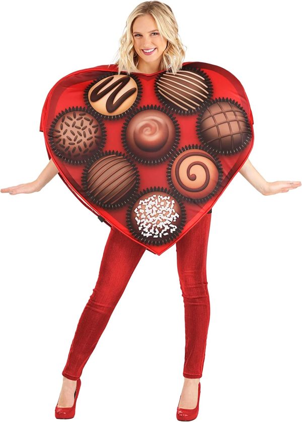 Fantasia Coração Caixa de Chocolate Luxo Adulto