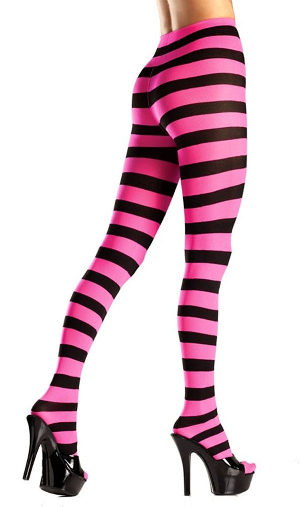 Meia calça Adulto Preta e Pink Meia calça Adulto Preta e Pink