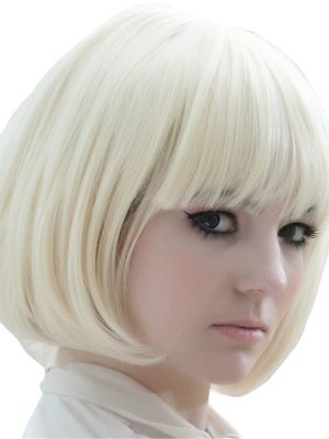 Peruca Adulto Sexy Chanel Creme Branco