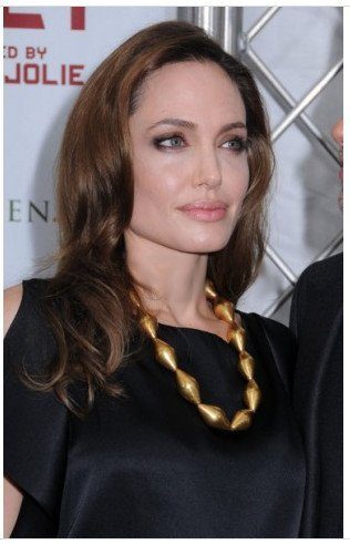 Peruca Angelina Jolie Celebridade Morena Cabelo Humano Remy