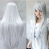 Peruca Branco Prateada Ondulada Cosplay