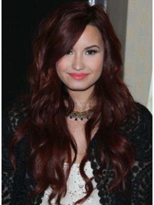 Peruca Celebridade Demi Lovato Morena Cabelo Humano Remy Peruca Celebridade Demi Lovato Morena Cabelo Humano Remy