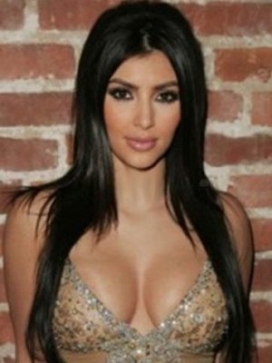Peruca Celebridade Kim Kardashian Morena Cabelo Humano Remy Longa