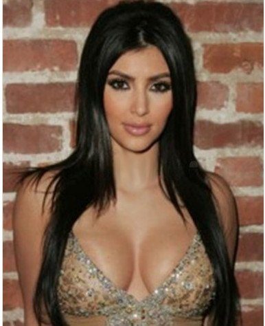 Peruca Celebridade Kim Kardashian Morena Cabelo Humano Remy Longa