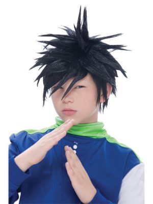 Peruca Cosplay Arrepiada Preta Peruca Cosplay Arrepiada Preta