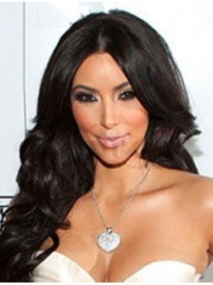 Peruca Kim Kardashian Celebridade Morena Cabelo Humano Remy