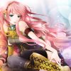 Peruca Rosa Ondulada Vocaloid Megurine Luka