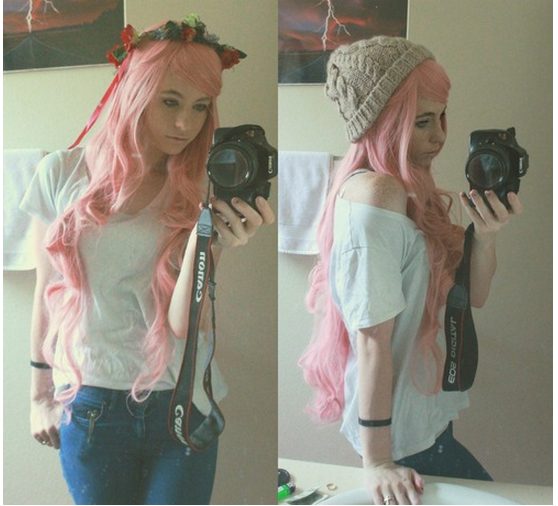Peruca Rosa Ondulada Vocaloid Megurine Luka Peruca Rosa Ondulada Vocaloid Megurine Luka