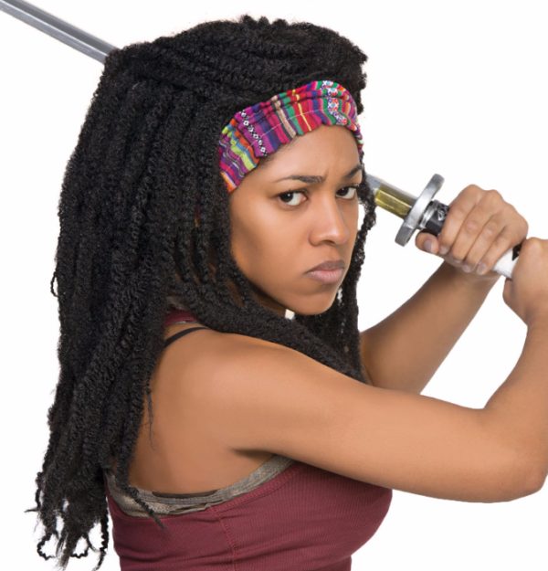 Peruca Walking Dead Michonne Adulto