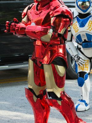 Robô Fantasia Homem de Ferro Cromado Adulto