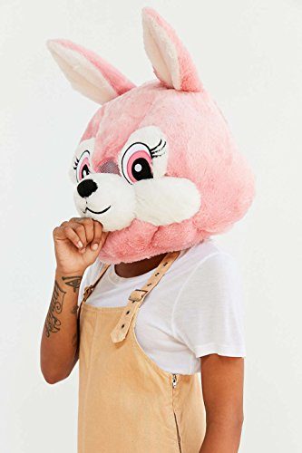 Cabeça Capacete/Máscara coelho Rosa Pelúcia Luxo Cabeça Capacete/Máscara coelho Rosa Pelúcia Luxo