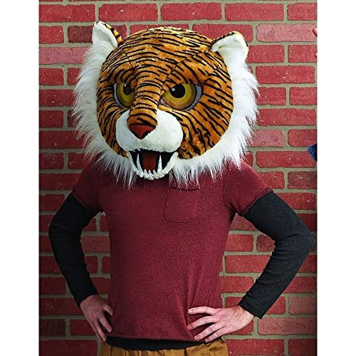 Cabeça Capacete Máscara Tigre Pelúcia Luxo Cabeça Capacete Máscara Tigre Pelúcia Luxo