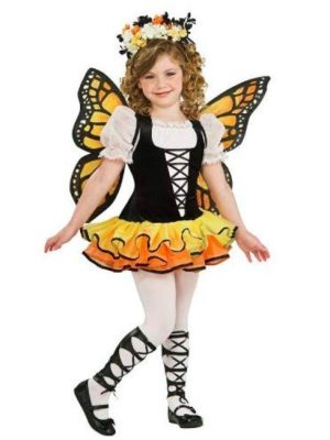 Fantasia Borboleta Laranja Infantil Luxo