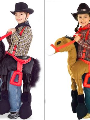 Fantasia Montar Cavalo Cowboy Infantil Marrom e Preto Fantasia Montar Cavalo Cowboy Infantil Marrom e Preto