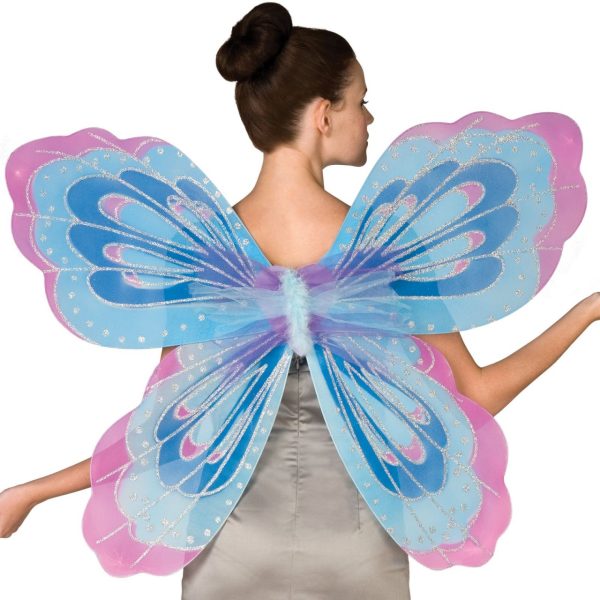 Asa Adulto de Borboleta Luxo Azul e Rosa Asa de Borboleta Luxo Azul e Rosa Adulto