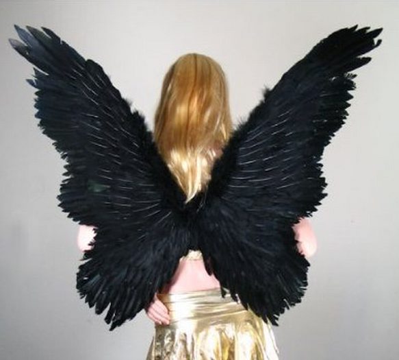 Asa Anjo Branca e Preta Luxo Asa Anjo Branca e Preta Luxo