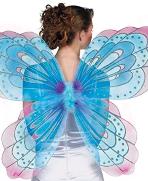 Asa de Borboleta Luxo Azul e Rosa Adulto Asa de Borboleta Luxo Azul e Rosa Adulto