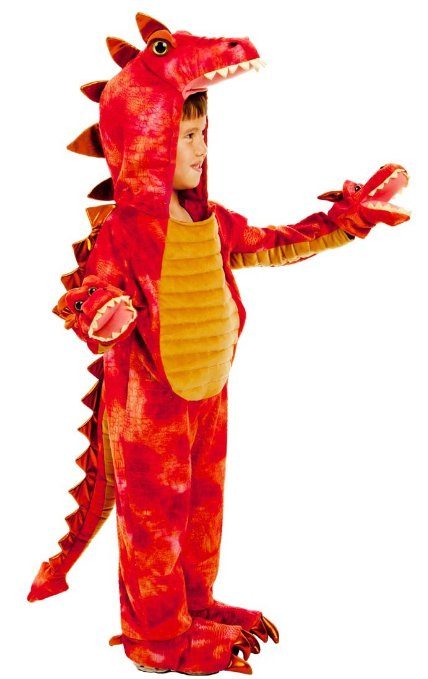 Fantasia Dragão Dinossauro de 3 Cabeças Luxo Fantasia Dragão Dinossauro de 3 Cabeças Luxo