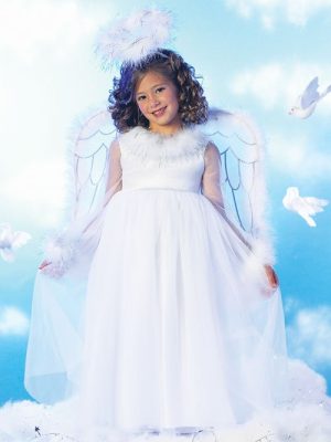 Fantasia Infantil Anjo Celeste Branco Luxo