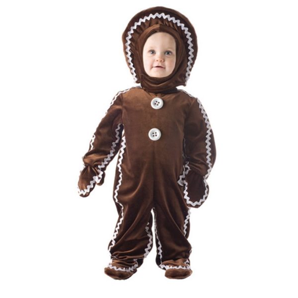 Fantasia Infantil Biscoito Gingerbread Man do Natal Clássica Fantasia Infantil Biscoito Gingerbread Man do Natal Clássica