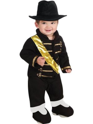 Fantasia Michael Jackson Preta Militar Bebê Fantasia Michael Jackson Preta Militar Bebê