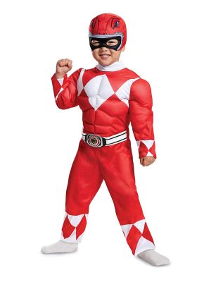 Fantasia Power Rangers Vermelho Luxo Infantil Bebê Fantasia Power Rangers Vermelho Luxo Infantil Bebê
