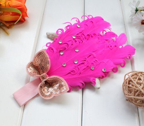Tiara de Penas Pink Bebês Tiara de Penas Pink Bebês