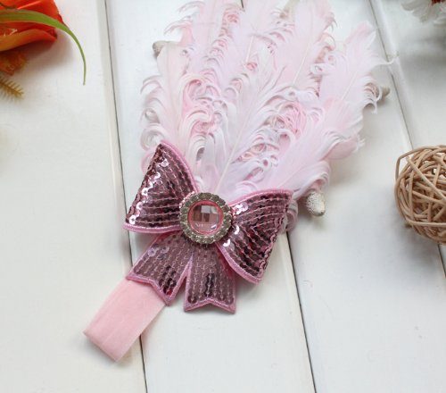 Tiara de Penas Rosa Bebês