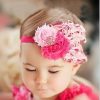 Tiara de Penas Rosa e Pink Bebês