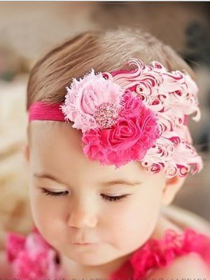 Tiara de Penas Rosa e Pink Bebês