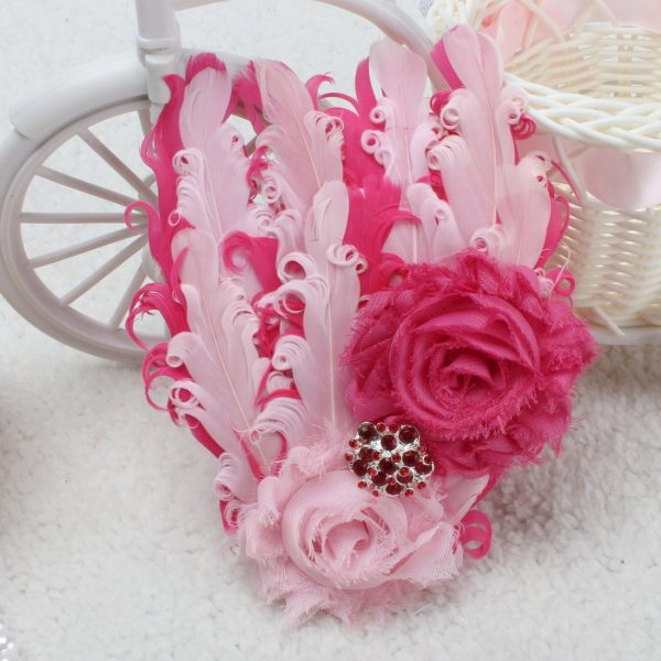 Tiara de Penas Rosa e Pink Bebês