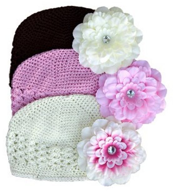 Toucas Flores e Cores Variadas Bebês