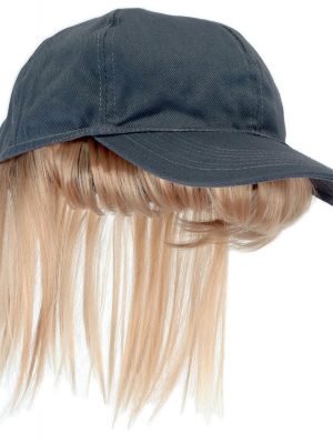 Boné Cinza Disfarce Cabelo Loiro Boné Cinza Disfarce Cabelo Loiro