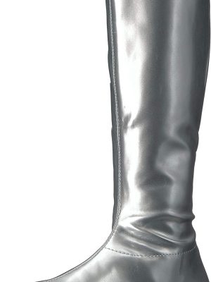 Bota Prateada Dourada Sem Salto Bota Prateada Dourada Sem Salto