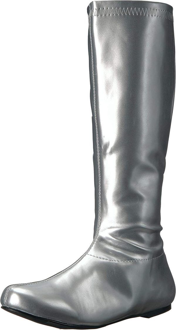 Bota Prateada Dourada Sem Salto Bota Prateada Dourada Sem Salto