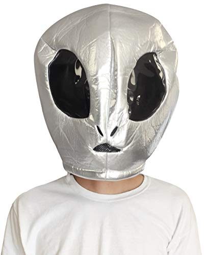 Cabeça Capacete/Máscara Alien Extra Terrestre Pelúcia Luxo